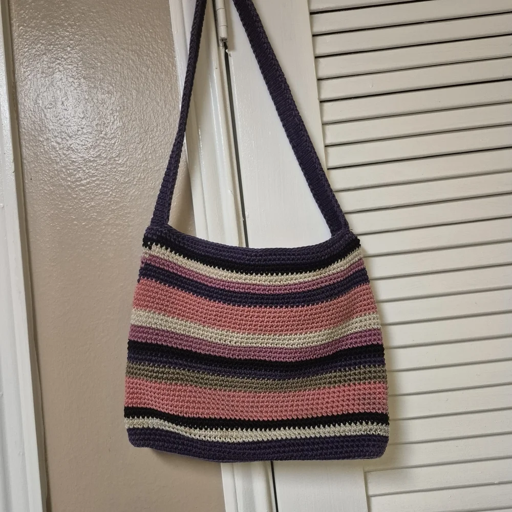 SAK Striped Crochet Shoulder Bag